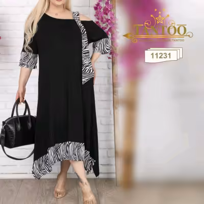 پیراهن مهمانی زنانه جودون کشی مدل سایز بزرگ