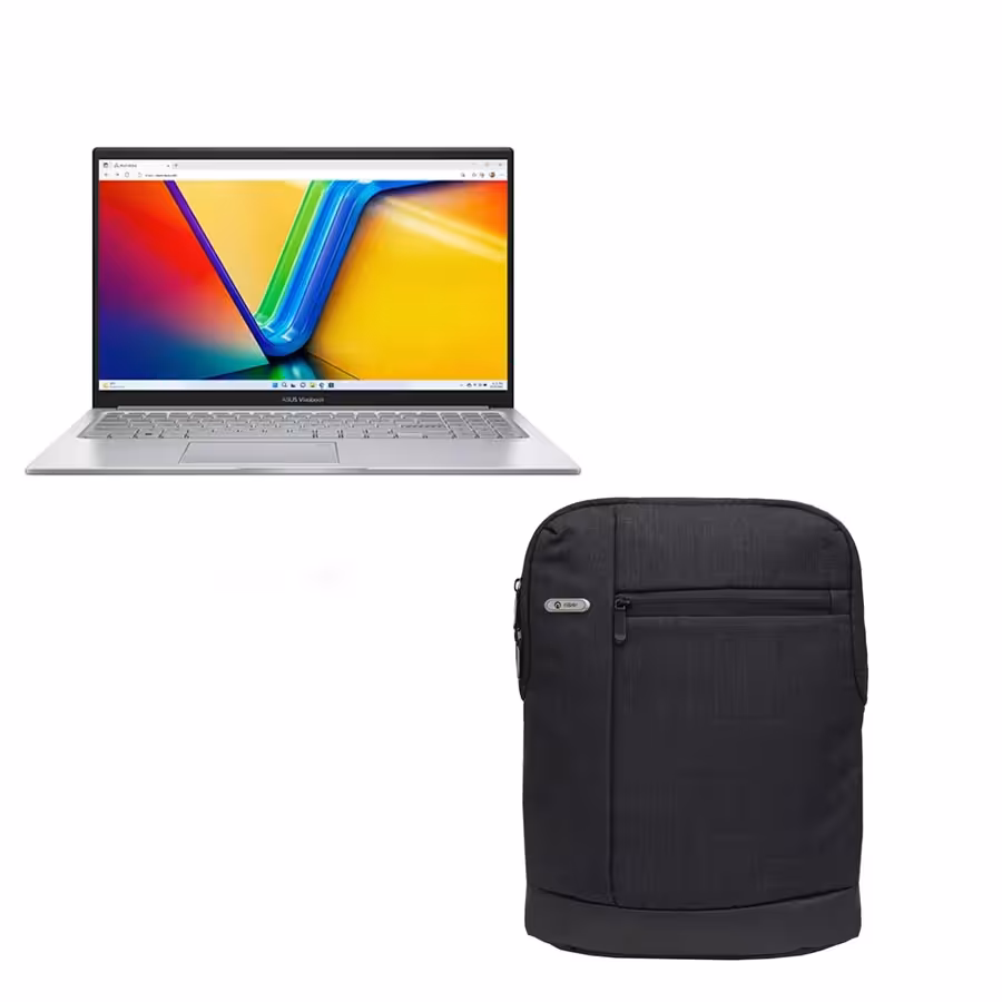 باندل لپ تاپ 15.6 اینچی ایسوس مدل Vivobook 15 X1504ZA i7 1255U/8GB/512GB SSD/intel به همراه کیف لپ تاپ 15.6 اینچ نیلپر توریستر تمین