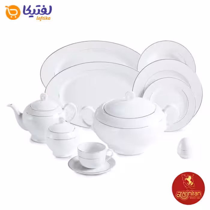 سرویس سپید صدف چینی زرین ایتالیا اف 12 نفره 102 پارچه