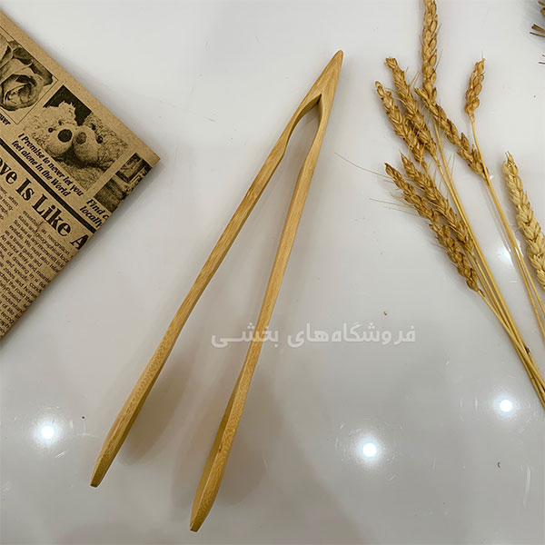 انبر سالاد چوبی طرح بامبو