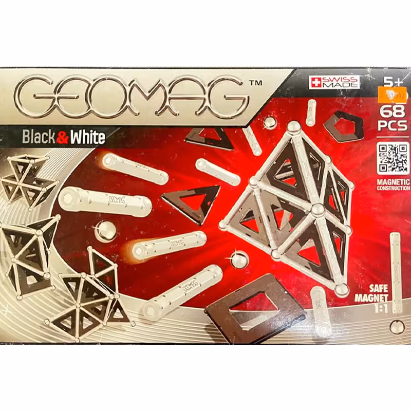 بازی مغناطیسی 68 قطعه ای جیومگ مدل Black and White