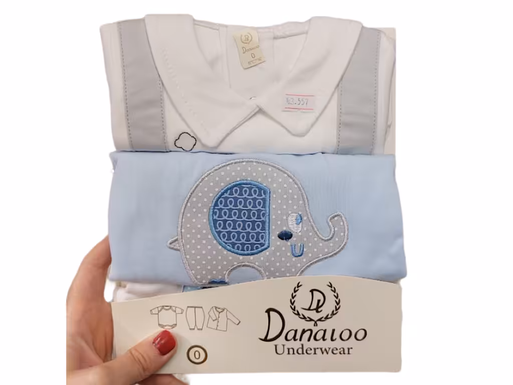 ست 3 تکه بیمارستانی نوزادی با طرح فیل دانالو Danaloo