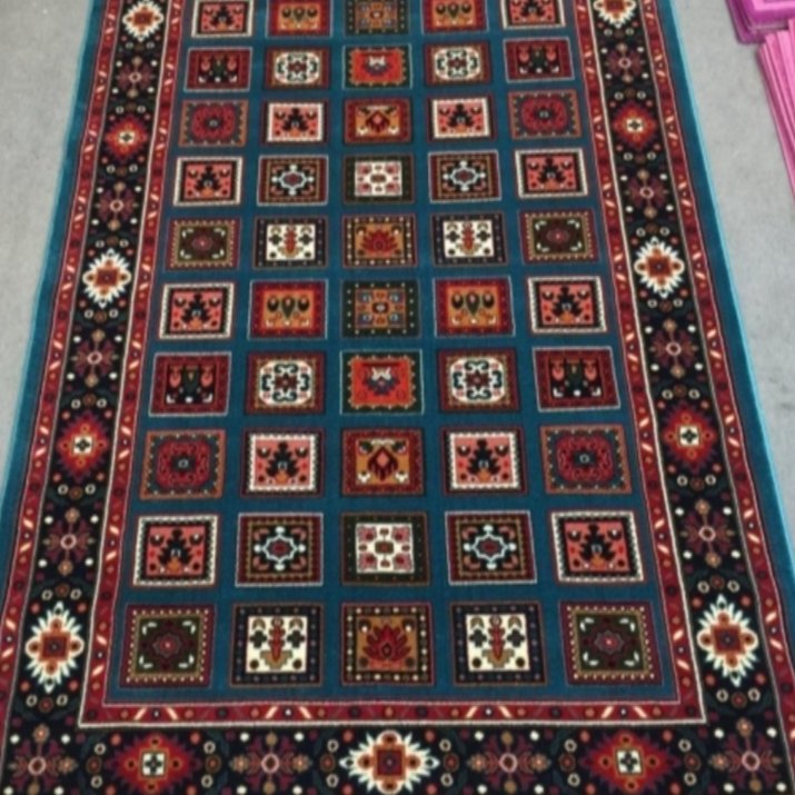 فرش فانتزی ماشینی کد 337 آبی