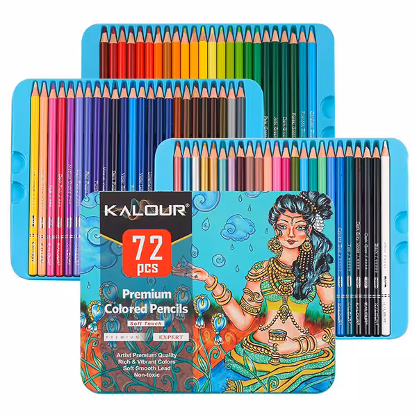 مداد رنگی کالر 72 رنگ جعبه فلزی