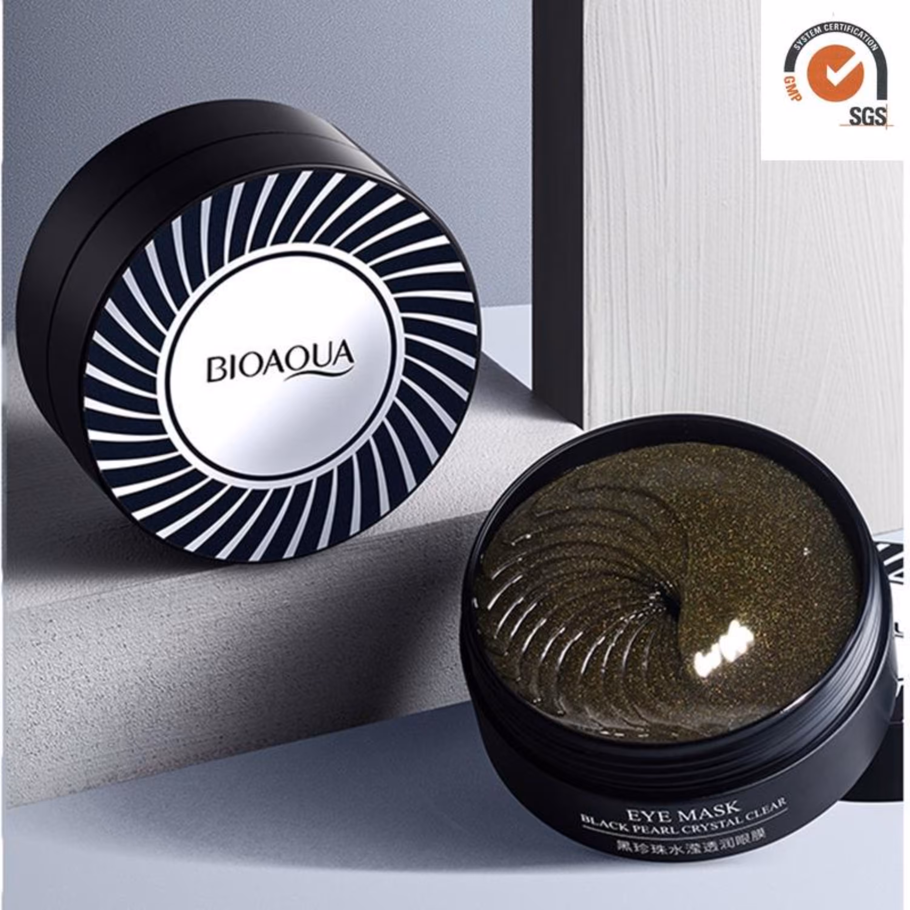 ماسک زیر چشم بایو آکوا مدل مراورید سیاه حجم 80 میلی لیتر بسته 60 عددی