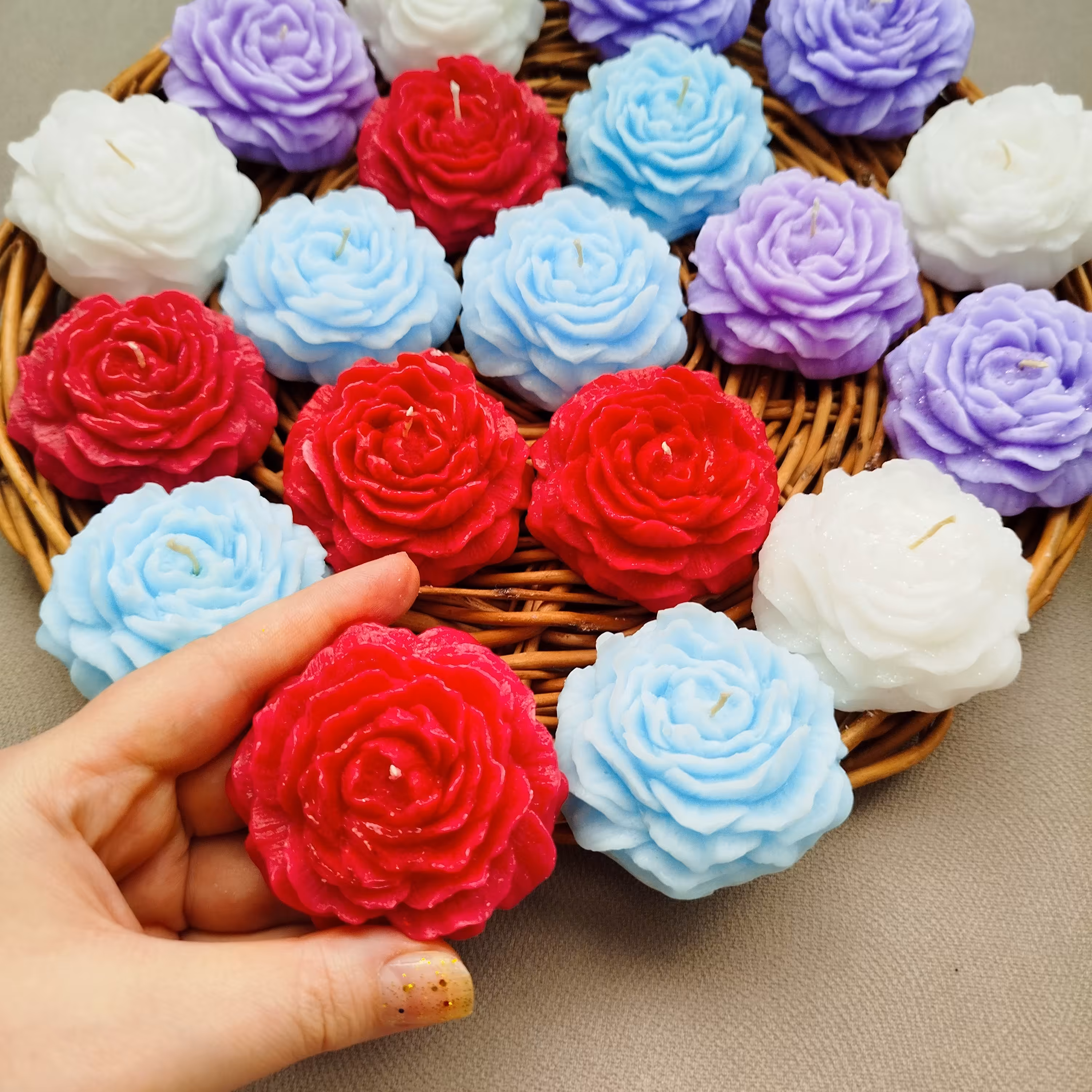 شمع گل آلاله                                                                   قطر کار 6cm   دورنگ و تک رنگ میشه کار کرد