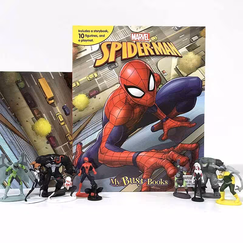 فیگور مرد عنکبوتی با کتاب انگلیسی busy book spiderman کد 36472