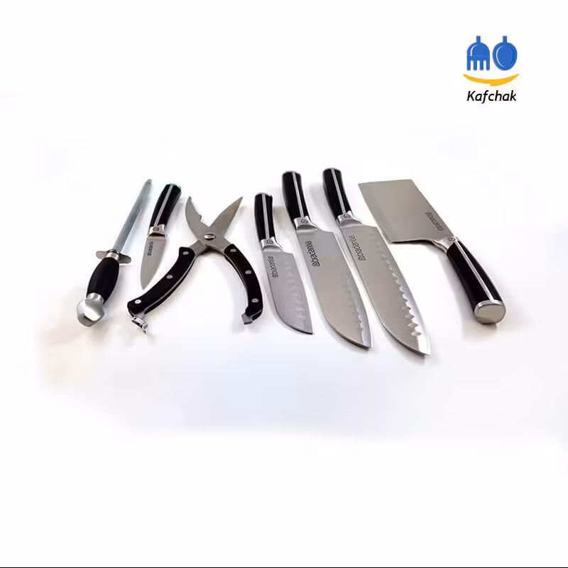 سرویس کارد و ساطور Bradantia - مدل اوی - استیل و مشکی