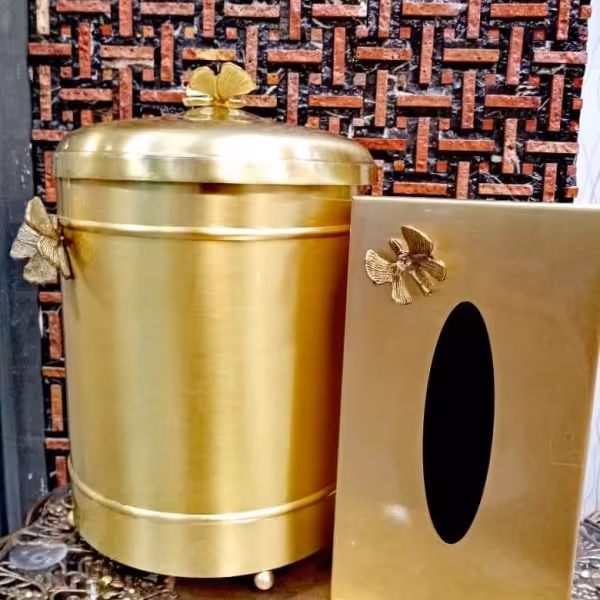 سطل و دستمال برنجی