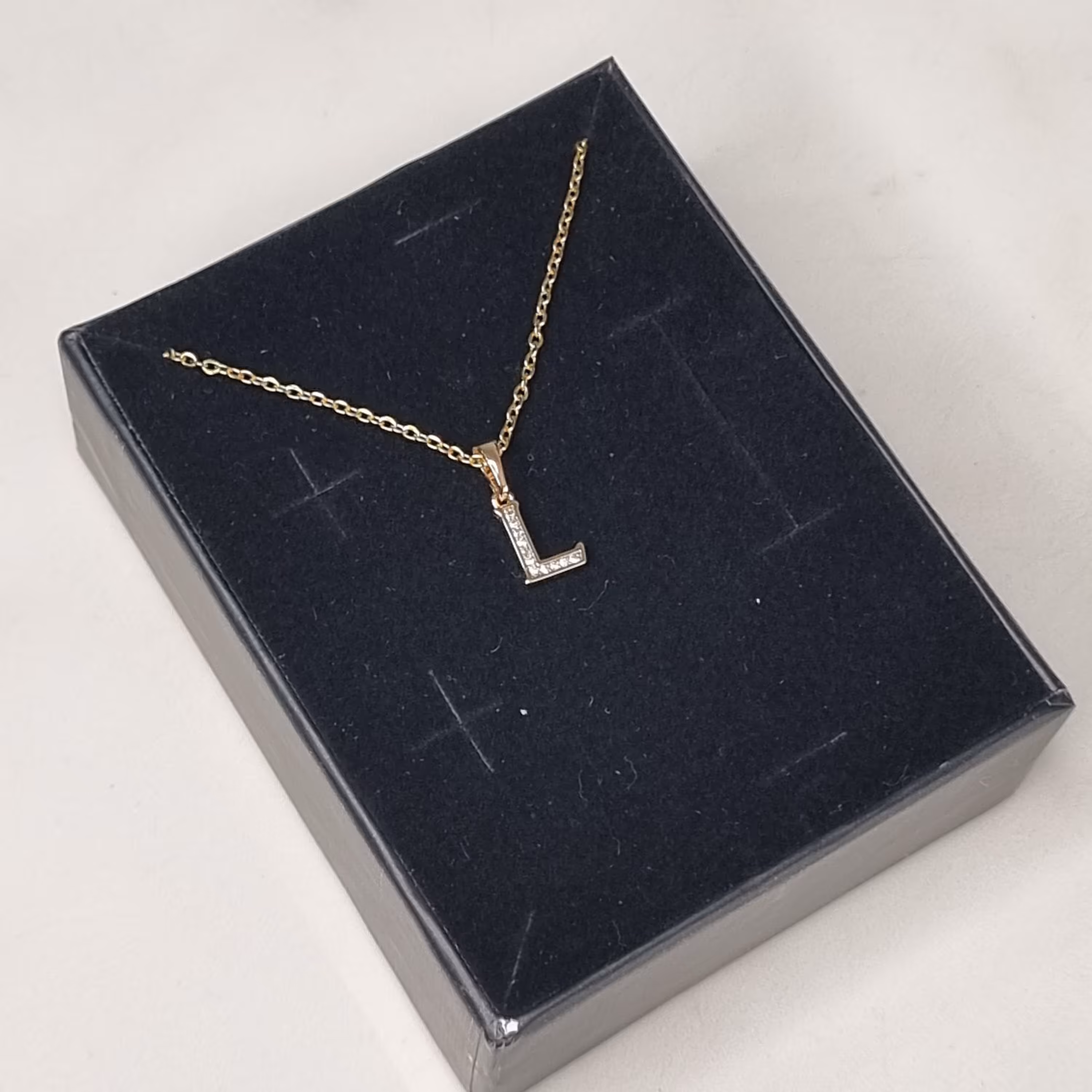 گردنبند استیل رنگ ثابت حرف L