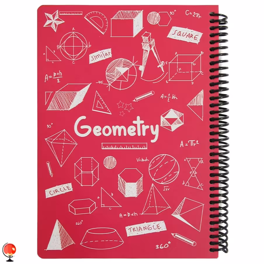 دفتر مشق 100 برگ سیمی هندسه رنگ سرخابی دات نوت