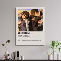 تابلو شاسی طرح انیمه  نام تو سایز 7در10 سانتی متر  کد 1220