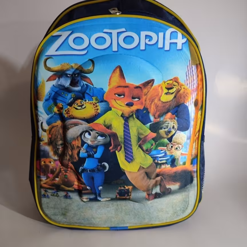 کیف مدرسه زوتوپیا با پشتی طبی و عکس برجسته  ارتفاع 37cm