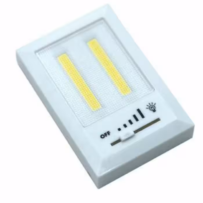 چراغ اضطراری باتری خور دیواری آهنربایی  با کلید تنظیم شدت نور 