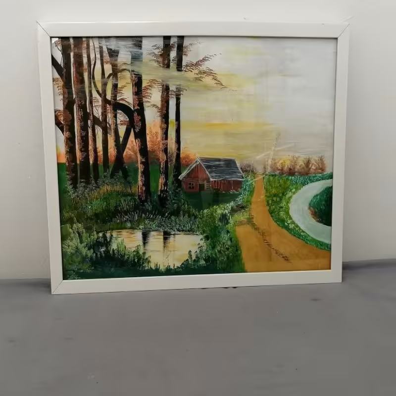 تابلو نقاشی طرح کلبه 