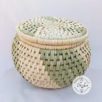 سطل برنج حصیری بافت آجری دو رنگ  ظرفیت 10 کیلو برنج 