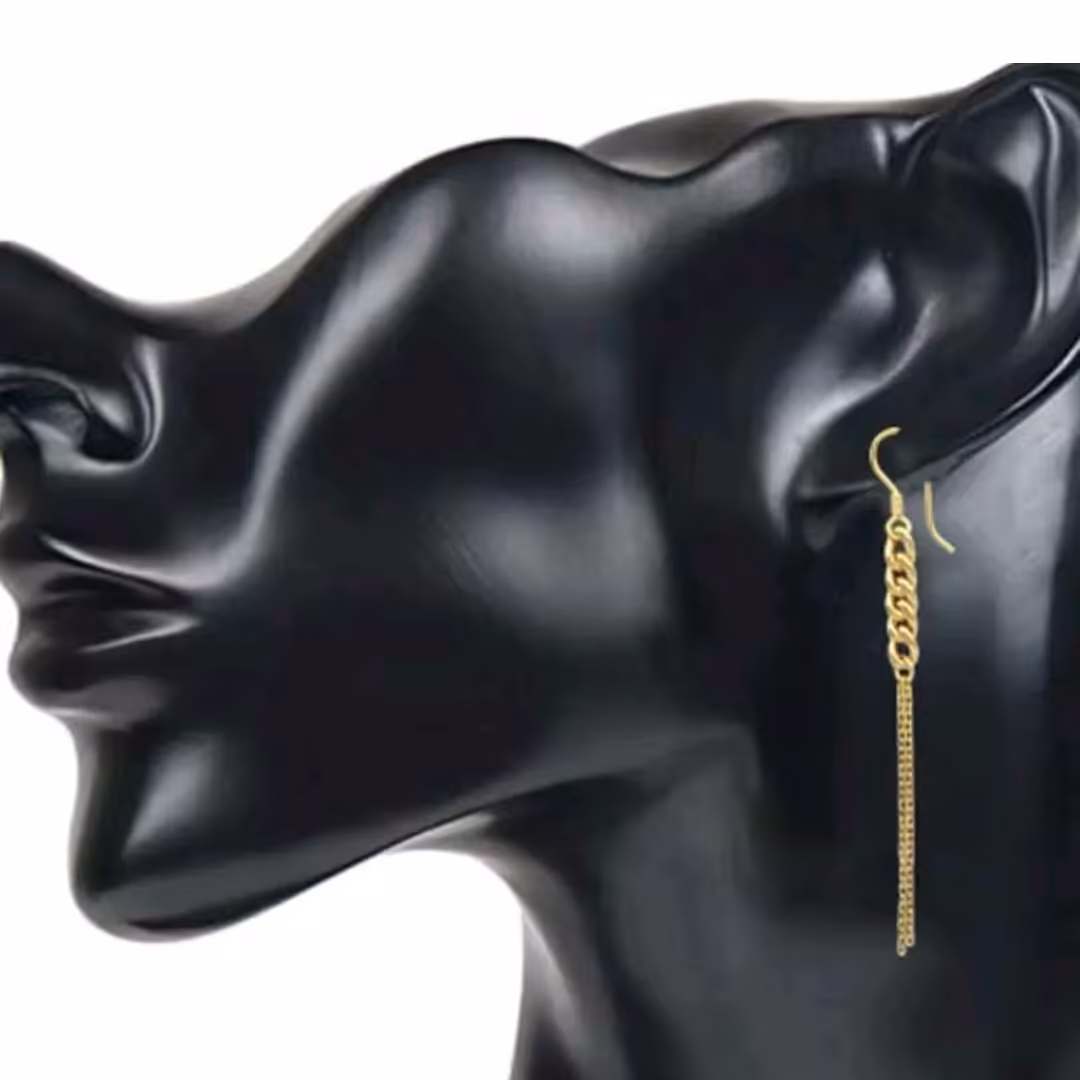 گوشواره کارتیر و زنجیر استیل