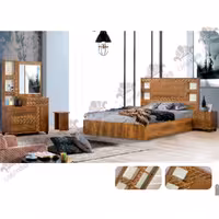 سرویس خواب دو نفره چوبی ساده مدل فلورا