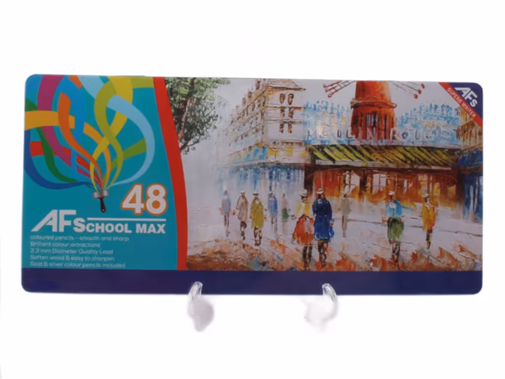 مداد رنگی 48 رنگ جعبه فلزی School Max