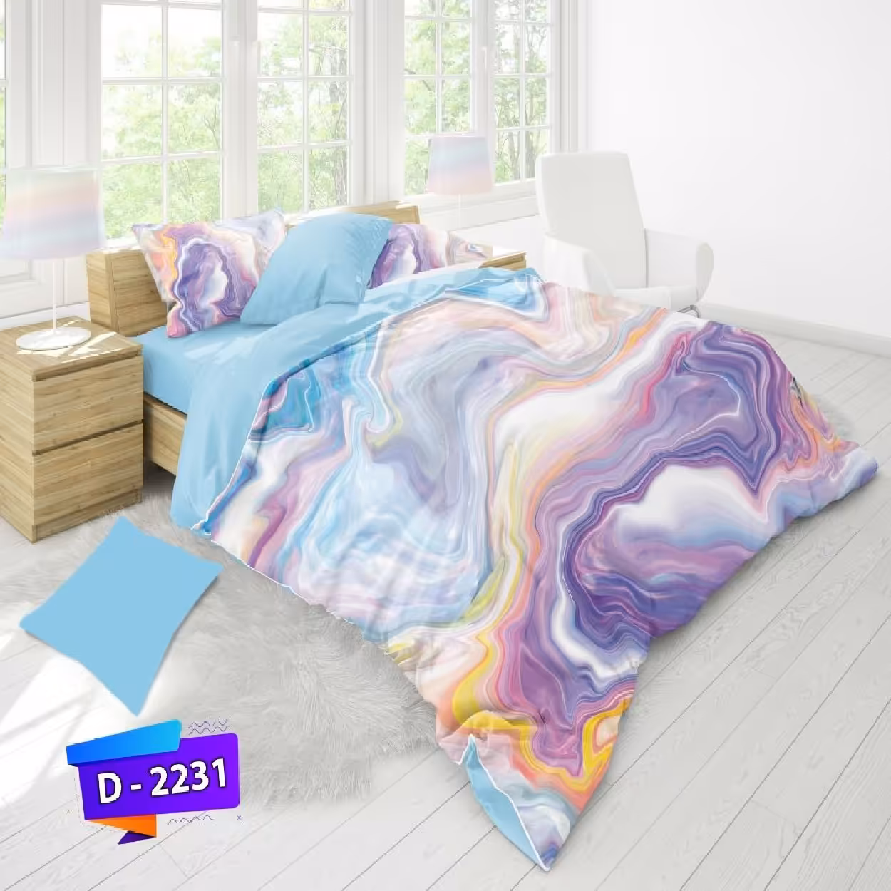 سرویس روتختی لمان کد 2231 دونفره 6 تکه