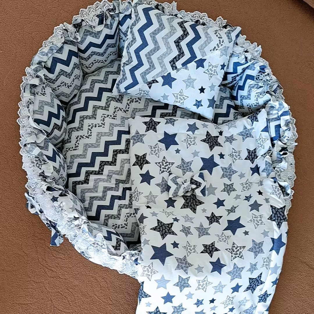 تشک گارددار نوزادی 3 تیکه به همراهه لحاف و متکا