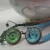 دستبند کریستال با پلاک چشم رزین 