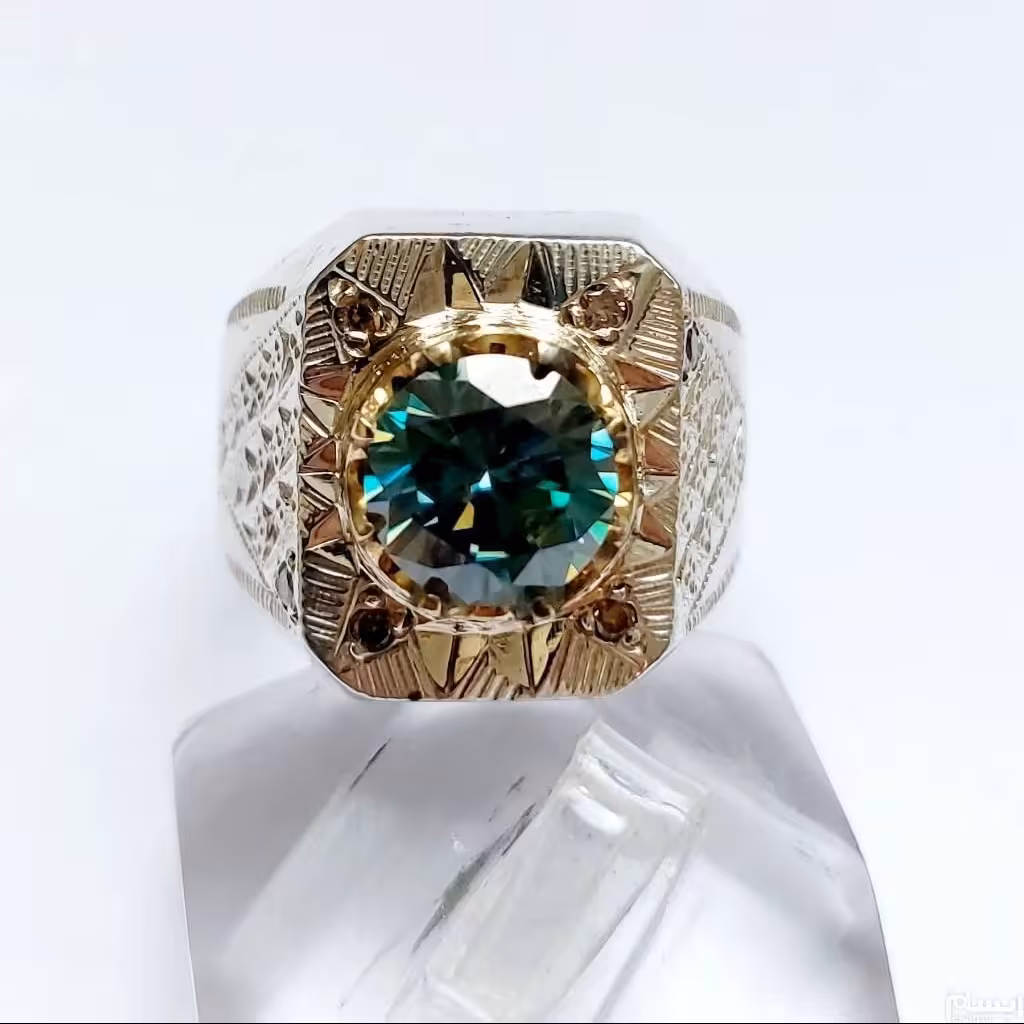 انگشترکلکسوینی سلطنتی وبی همتای موزانایت 7قیراطی دستساز سلطنتی بارکاب فوق العاده