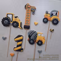 پک 5 تایی کوکی دکوراتیو (رویال آیسینگ) طرح کامیون و تریلی و جرثقیل