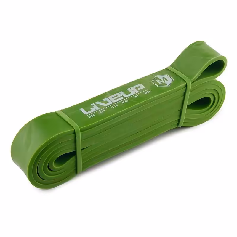 کش بدنسازی پاورباند لایوآپ 32 میلیمتر مقاومت متوسط Medium LS3650 MDM | سبز