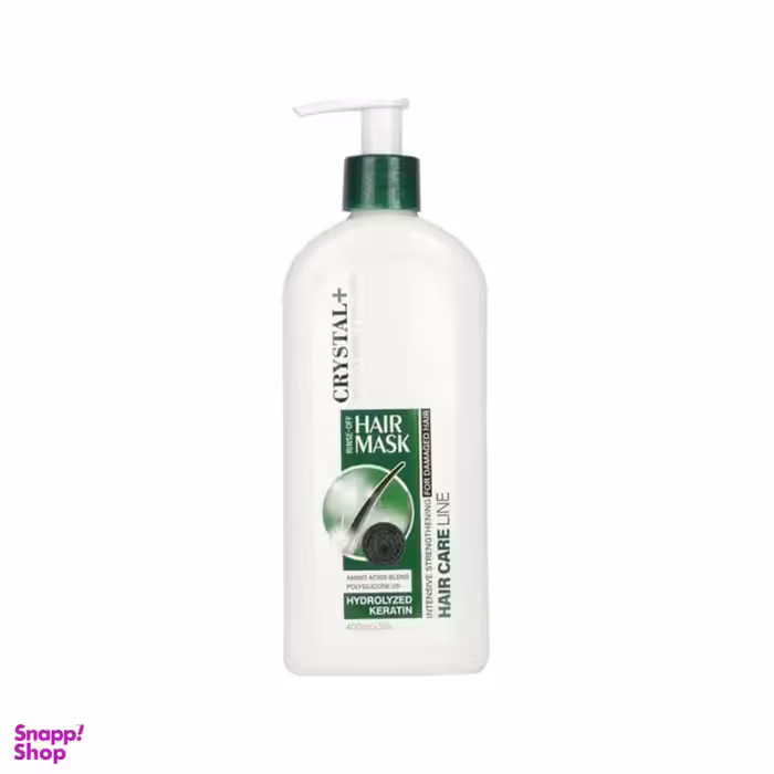 ماسک مو پمپی کریستال با آبکشی مناسب موهای آسیب دیده حجم 400 میلی لیتر