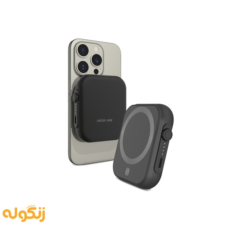 پاوربانک گرین لاین مدل MagSafe Trio ظرفیت 5000 میلیآمپر - زنگوله