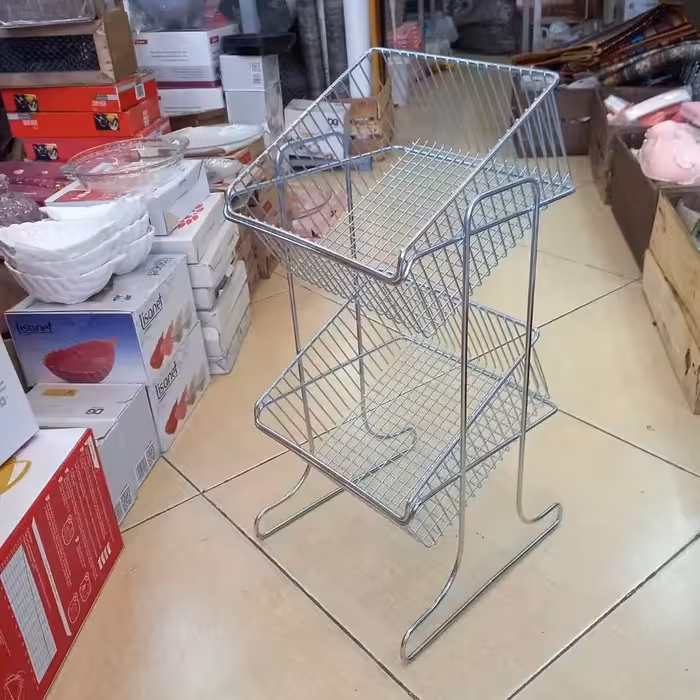 سبد سیب زمینی پیاز استیل دو طبقه در پلاسکو دهقان 