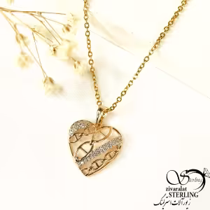 گردنبند ژوپینگ قلب طرح دار کد 8663