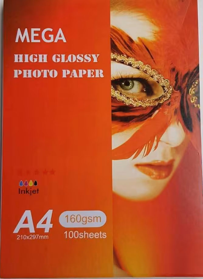 کاغذ چاپ عکس گلاسه مگا PHG-160 سایز A4