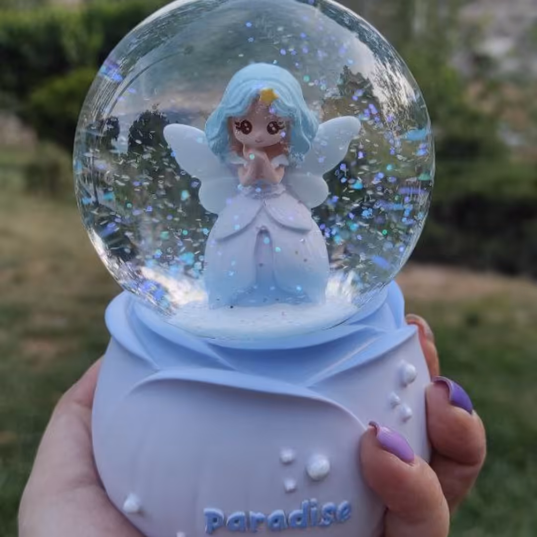 گوی متوسط چراغدار و موزیکال فرشته آبی 