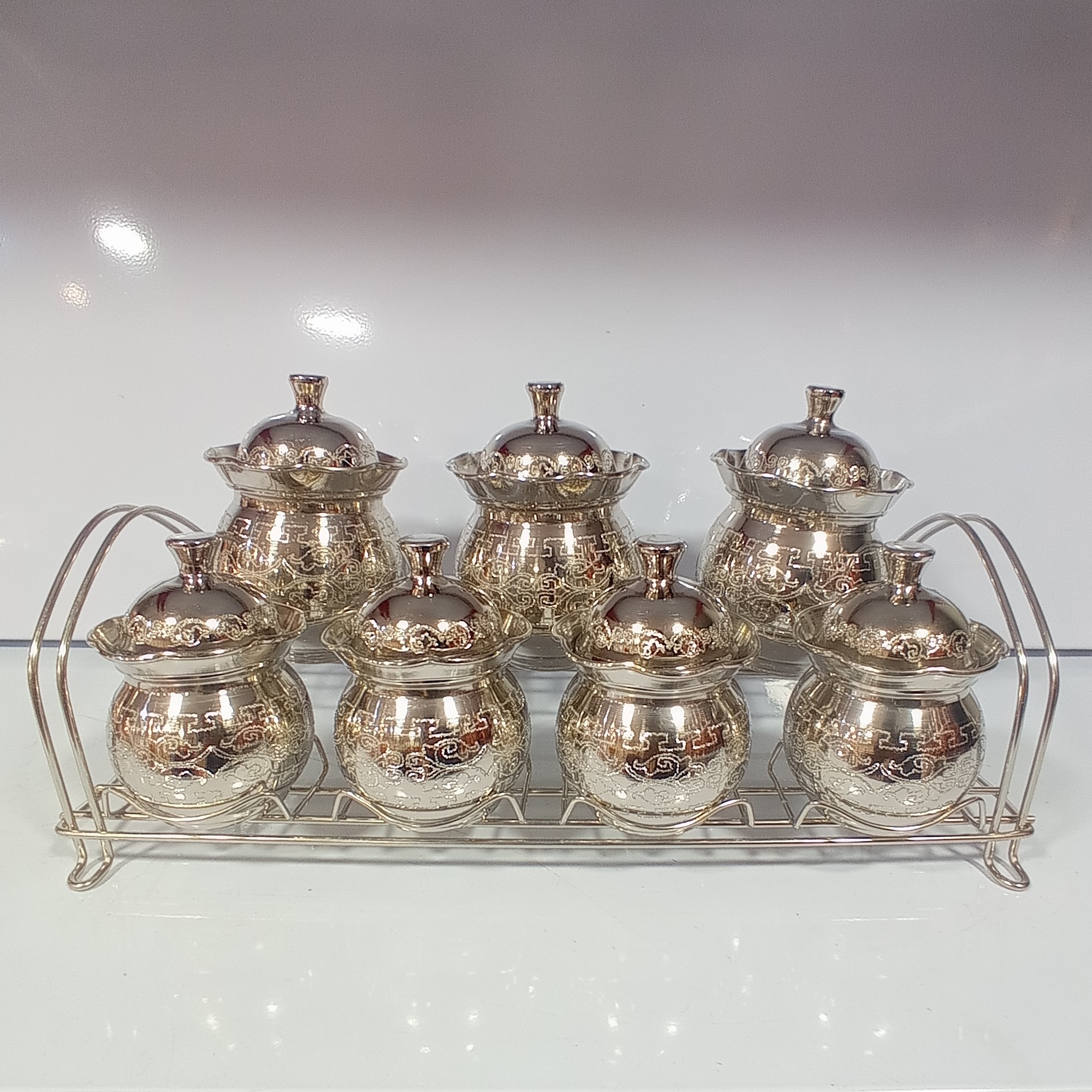 جاادویه مسی ( پاسماوری ) کروم طرح دار بااستندفلزی زنجان