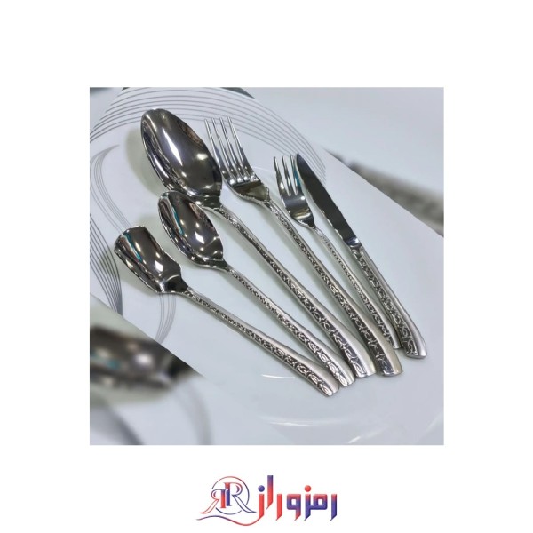 سرویس قاشق و چنگال 24 نفره 120 پارچه یونیک طرحدار مات و براق