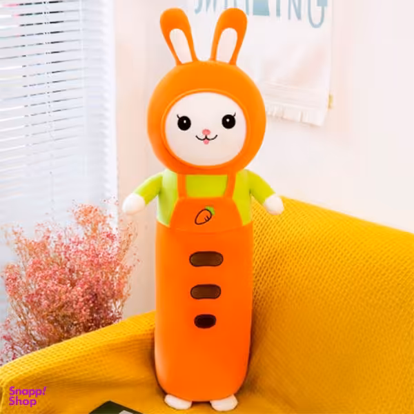 عروسک طرح خرگوش بالشتی مدل هویج ارتفاع 45 سانتی متر