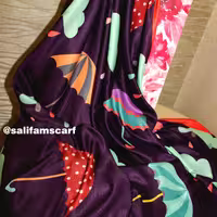 روسری فام طرح چتر و باران  جنس نخی چهارفصل   طرح جذاب مخصوص روزهای بارانی  تخفیف ویژه