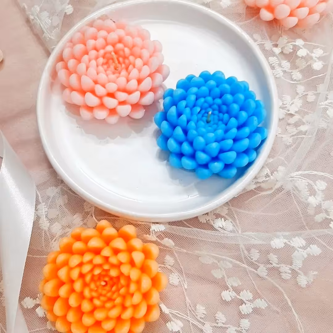 شمع گل داوودی ست 3 عددی