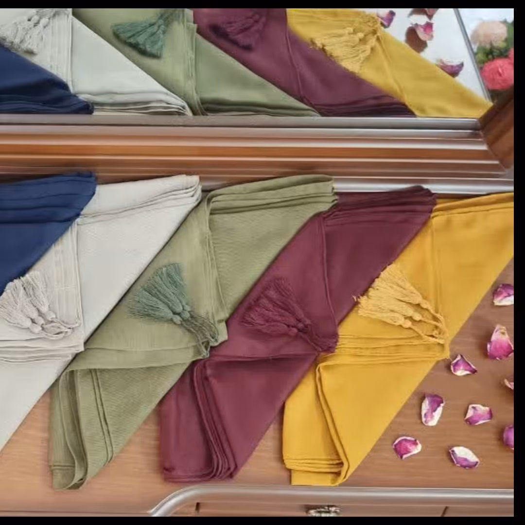 روسری زنانه تک رنگ جنس کنفی قواره 140 تنوع رنگ