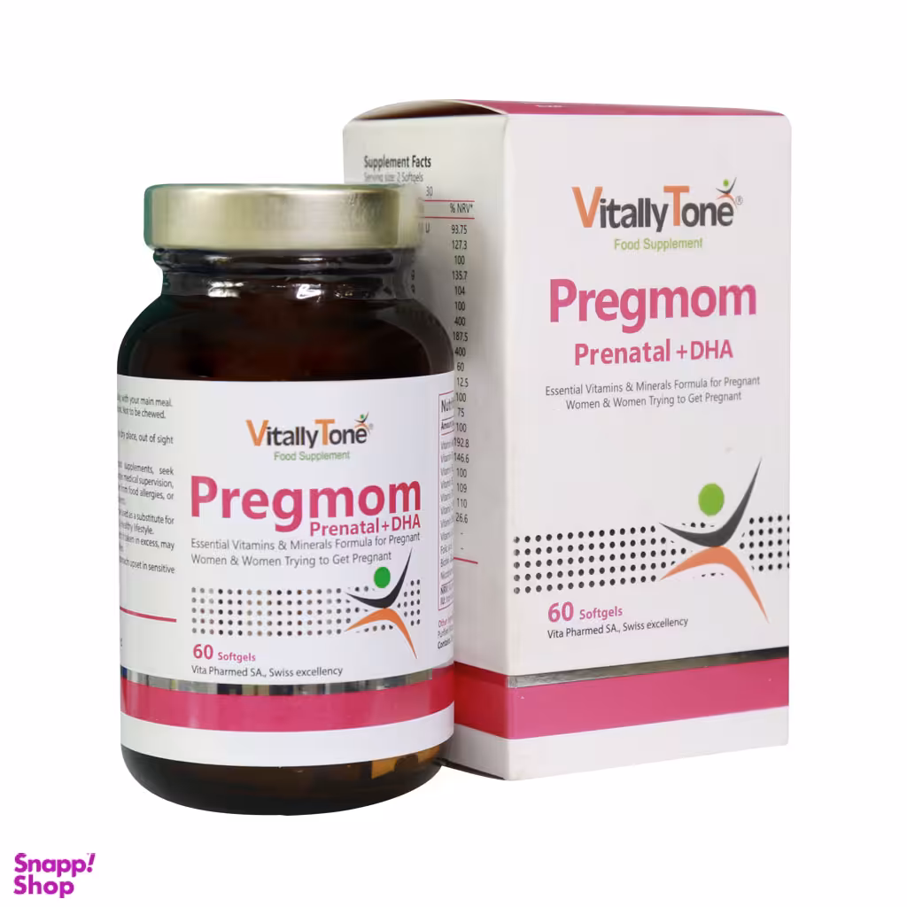 سافت ژل مولتی ویتامین دوران بارداری و شیردهی پرگمام (Pregmom) ویتالی تون بسته 60 عددی