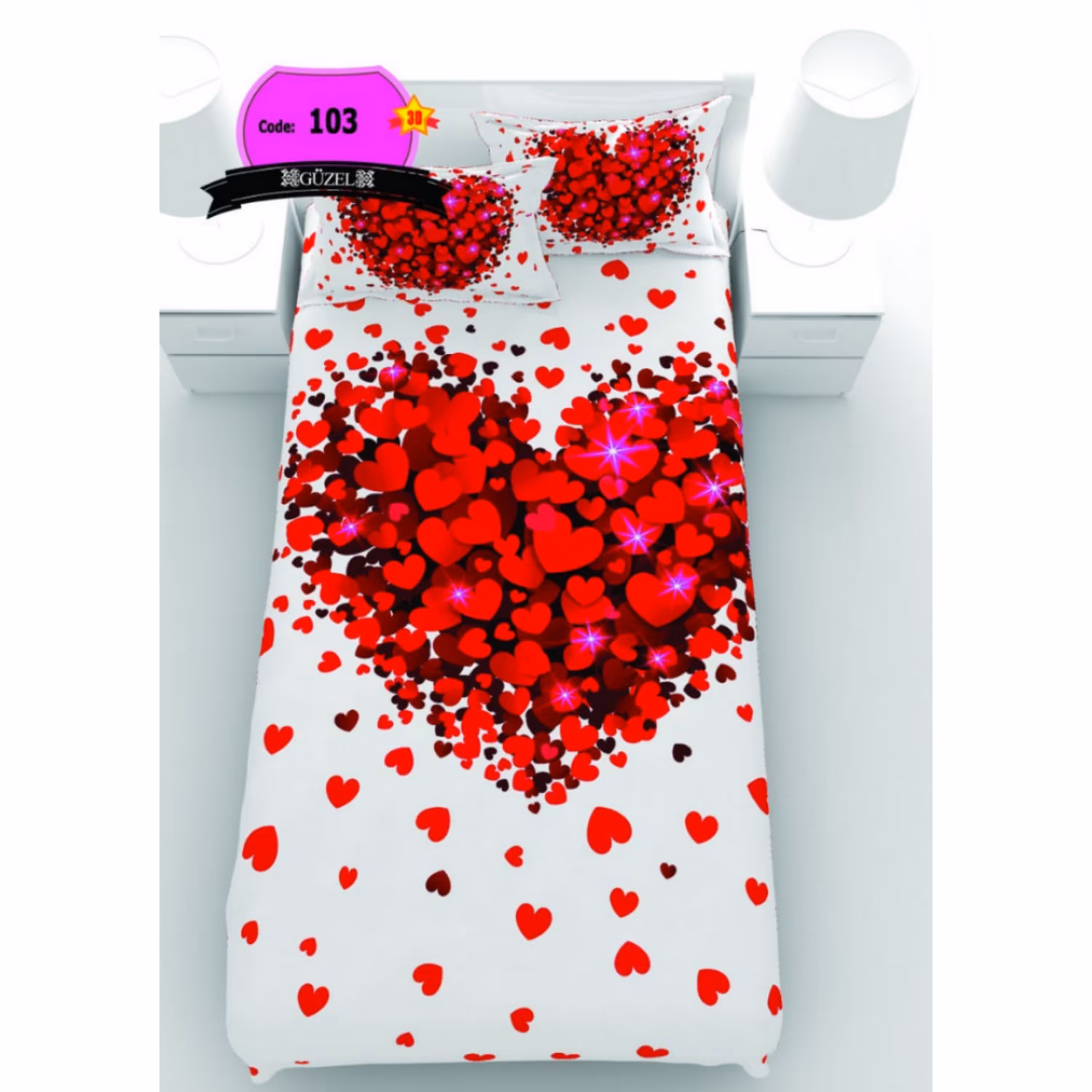 روتختی تک نفره سه بعدی برند گوزل -5 تکه -کد103