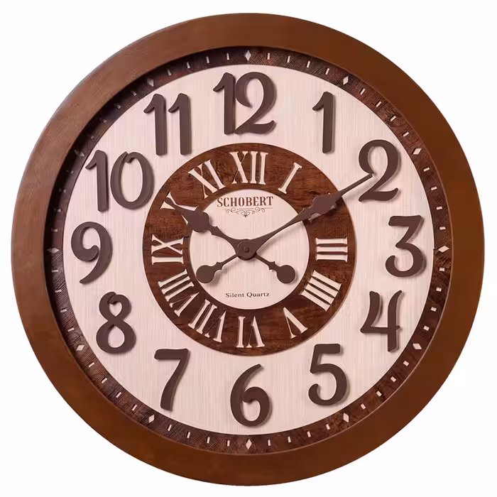 ساعت دیواری چوبی شوبرت مدل 6109  سایز 60