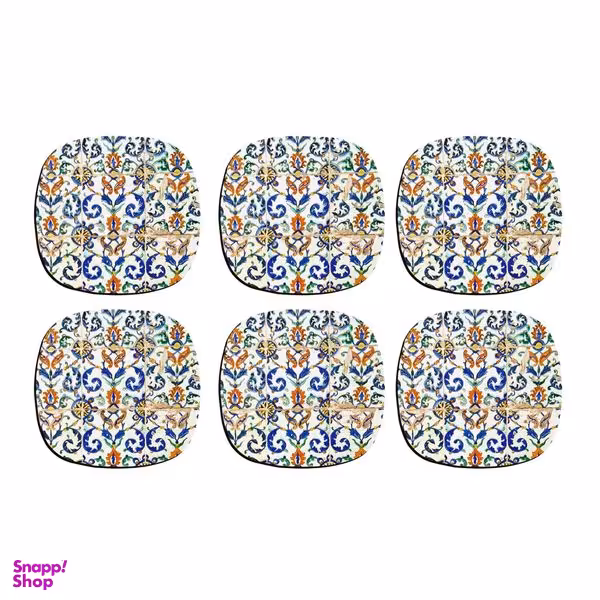 زیر لیوانی ترمه طراحان ایده مدل کاشی  کد CFP088 بسته 6 عددی