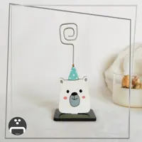 هولدر عکس و یادداشت رومیزی طرح خرس پیکسل ساز/جنس چوب و نقاشی شده/ضدآب