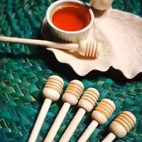 قاشق عسل چوبی بسته 2عددی