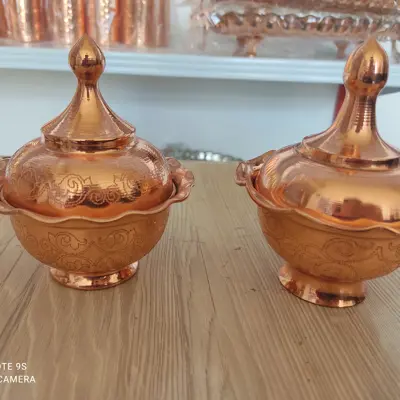 قندان تمام مس، طرح دار ، نانو شده ارسال رایگان ، محصول زنجان