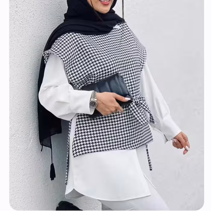 ست دوتیکه پازل رنگ سفید مشکی