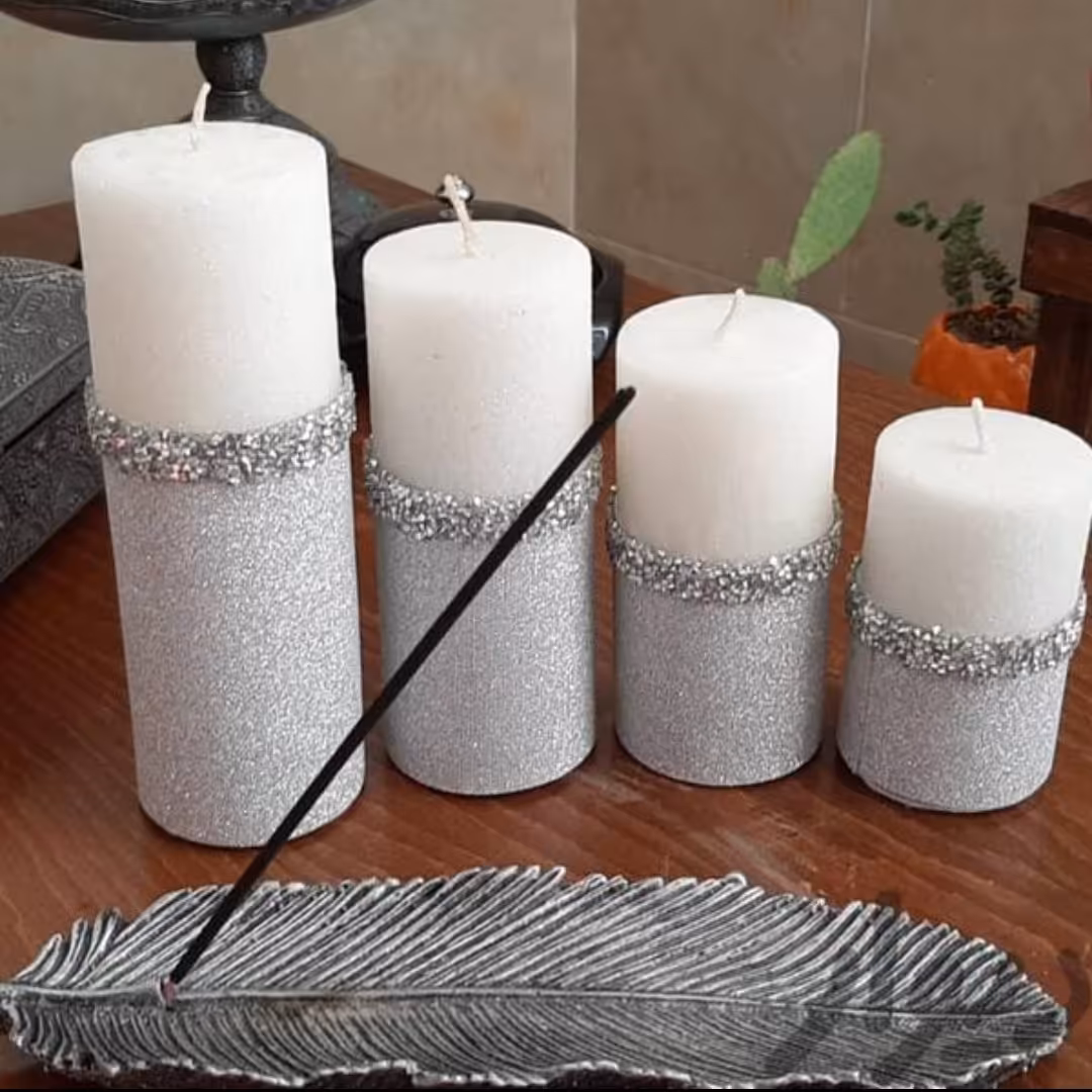 شمع تزیینی در پک چهارتایی